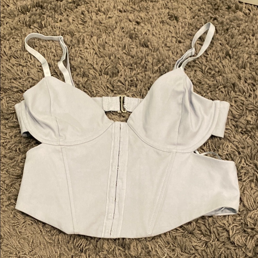 Garage White Sleeveless Bustier Bodysuit